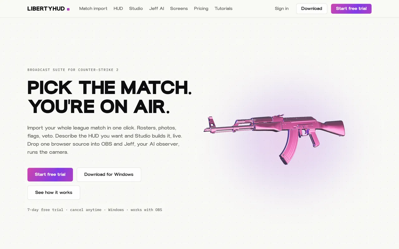 LibertyHUD — Pick the match. You're on air.